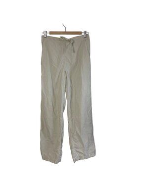 Coolibar UPF50 Pull On Pants Womens Medium Beige Wide Leg Drawstring Lightweight